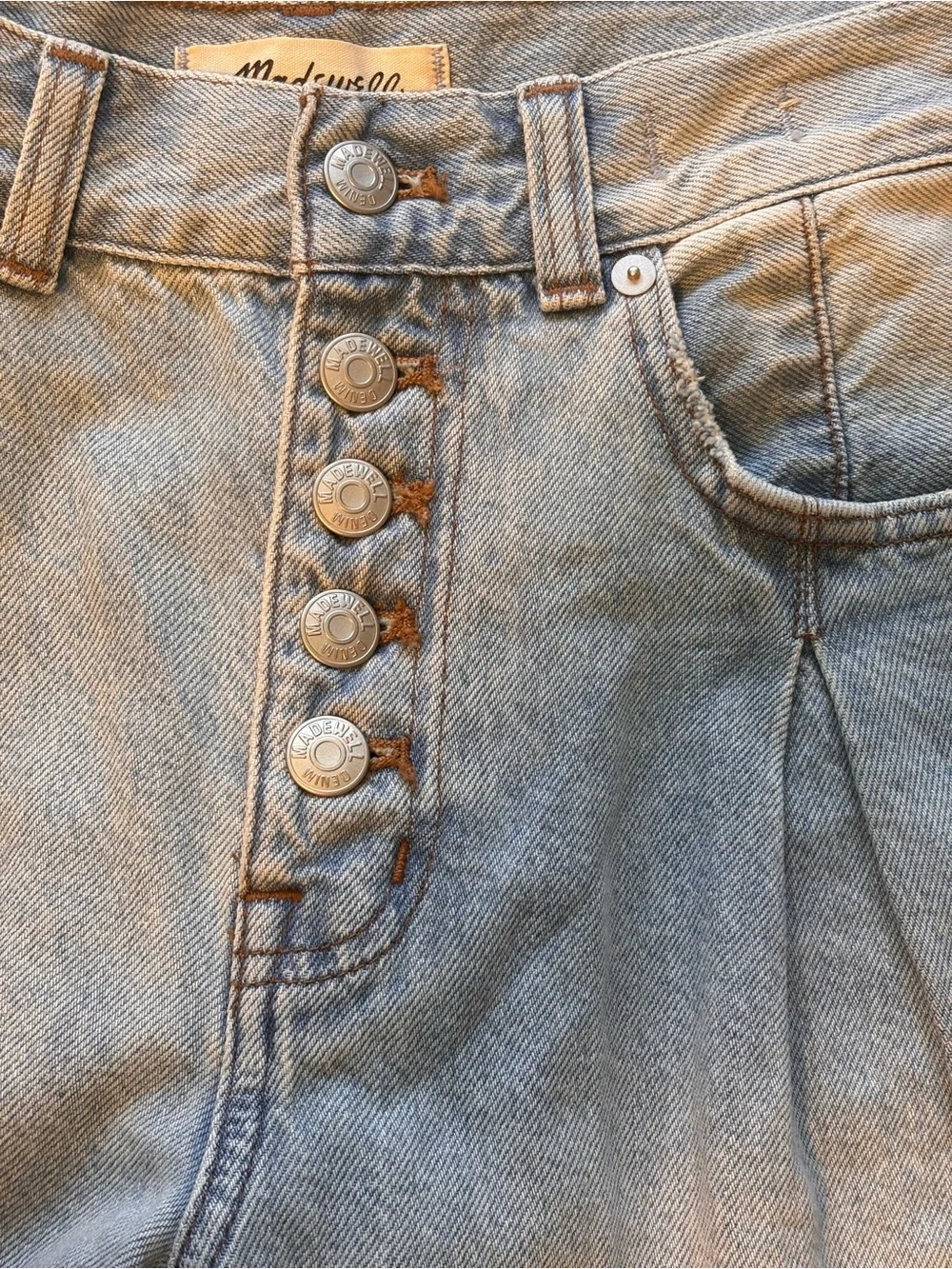 Madewell Superwide-Leg Jeans in Cather Wash Button-Front Edition Women’s Size 25 - Picture 9 of 15